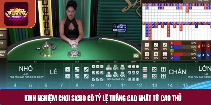 Kinh nghiệm chơi Sicbo có tỷ lệ thắng cao nhất từ cao thủ VB777
